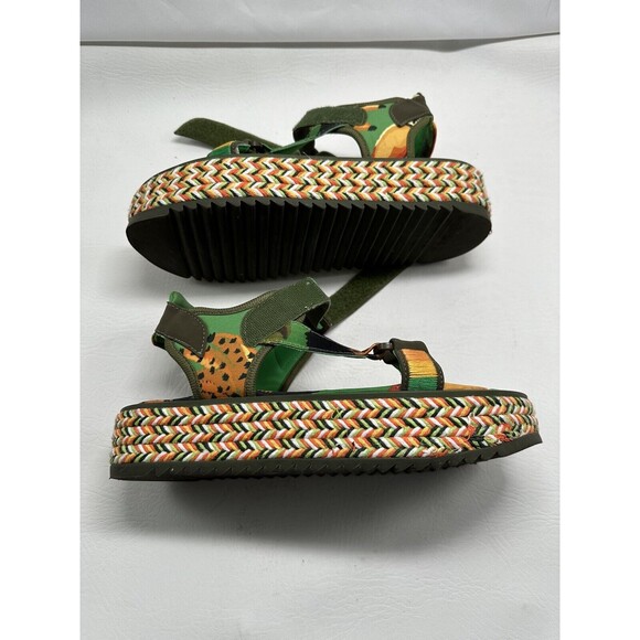 Farm Rio Sandals Women's Size 9 Green Toucans Flatform Raffia Green Multicolor - Picture 16 of 16